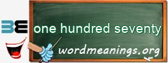 WordMeaning blackboard for one hundred seventy